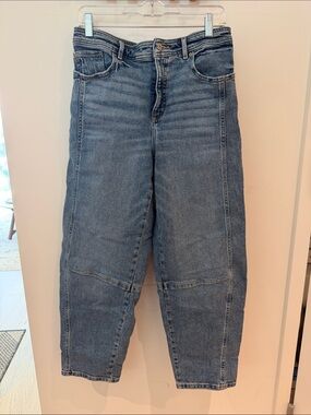 LOFT High-Rise Women's Washed Blue Barrel Jeans